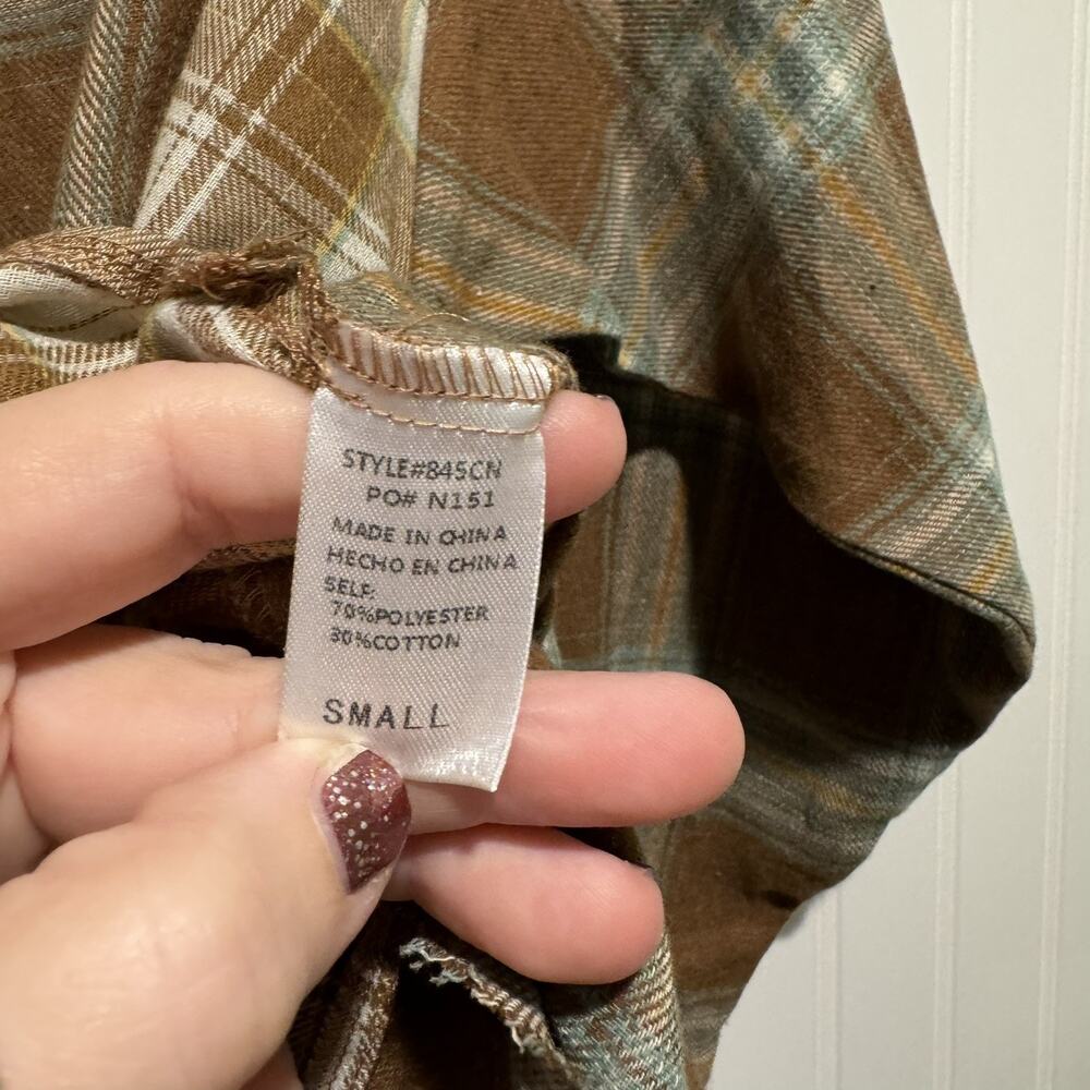 Aemi Co Oversized Fall Plaid Shirt NEW Size Small - Picture 6 of 7
